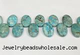 CDE1410 Top drilled 20*30mm oval sea sediment jasper beads