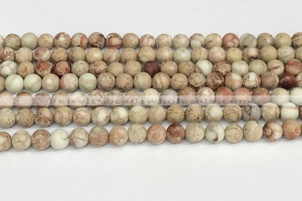 CDE1414 15.5 inches 6mm round matte natural sea sediment jasper beads