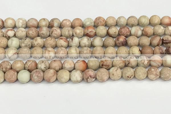 CDE1415 15.5 inches 8mm round matte natural sea sediment jasper beads