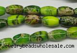 CDE145 15.5 inches 8*12mm rice dyed sea sediment jasper beads