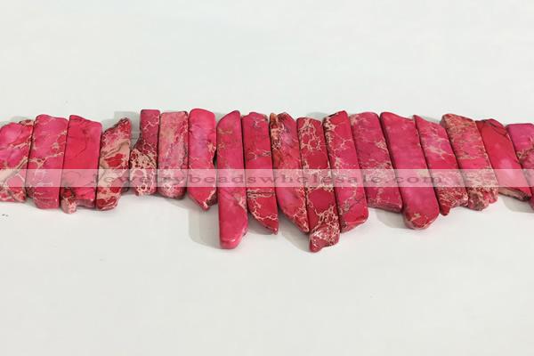 CDE1452 Top drilled 8*15mm - 10*60mm sticks sea sediment jasper beads