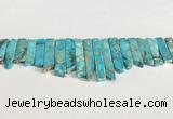 CDE1453 Top drilled 8*15mm - 10*60mm sticks sea sediment jasper beads