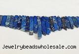 CDE1455 Top drilled 8*15mm - 10*60mm sticks sea sediment jasper beads