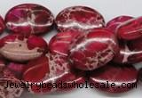 CDE15 15.5 inches 15*20mm oval dyed sea sediment jasper beads