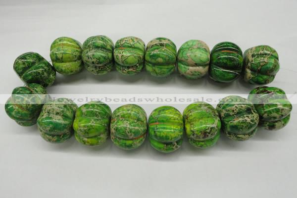 CDE150 15.5 inches 25*34mm pumpkin dyed sea sediment jasper beads