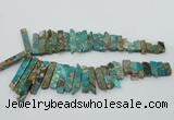 CDE1502 Top drilled 8*20mm - 10*55mm sticks sea sediment jasper beads