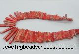 CDE1509 Top drilled 5*15mm - 6*55mm sticks sea sediment jasper beads