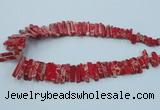 CDE1512 Top drilled 5*15mm - 6*55mm sticks sea sediment jasper beads