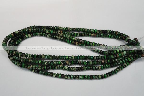 CDE160 15.5 inches 3*6mm rondelle dyed sea sediment jasper beads