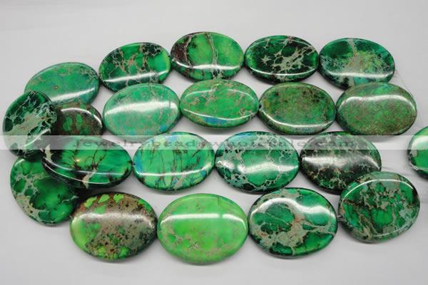 CDE188 15.5 inches 30*40mm oval dyed sea sediment jasper beads