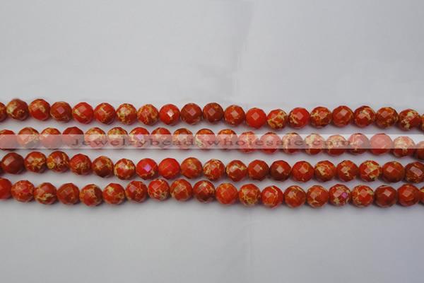 CDE2100 15.5 inches 6mm faceted round dyed sea sediment jasper beads