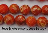 CDE2101 15.5 inches 8mm faceted round dyed sea sediment jasper beads