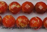 CDE2105 15.5 inches 16mm faceted round dyed sea sediment jasper beads