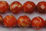 CDE2106 15.5 inches 18mm faceted round dyed sea sediment jasper beads