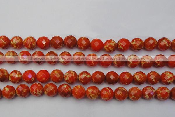 CDE2106 15.5 inches 18mm faceted round dyed sea sediment jasper beads