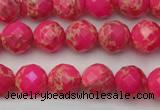 CDE2110 15.5 inches 6mm faceted round dyed sea sediment jasper beads