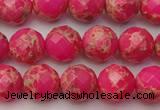 CDE2111 15.5 inches 8mm faceted round dyed sea sediment jasper beads