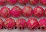 CDE2112 15.5 inches 10mm faceted round dyed sea sediment jasper beads