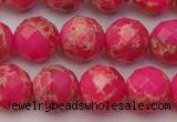 CDE2113 15.5 inches 12mm faceted round dyed sea sediment jasper beads