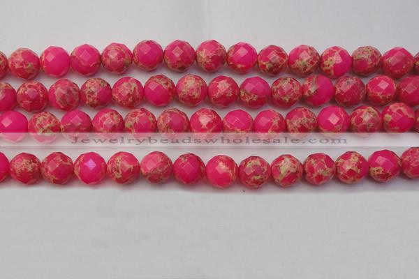 CDE2115 15.5 inches 16mm faceted round dyed sea sediment jasper beads