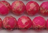 CDE2116 15.5 inches 18mm faceted round dyed sea sediment jasper beads