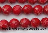 CDE2121 15.5 inches 8mm faceted round dyed sea sediment jasper beads