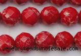 CDE2123 15.5 inches 12mm faceted round dyed sea sediment jasper beads