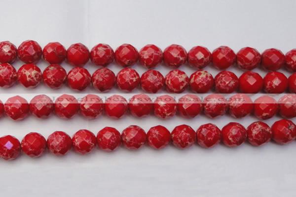 CDE2127 15.5 inches 20mm faceted round dyed sea sediment jasper beads