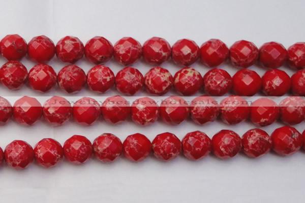 CDE2129 15.5 inches 24mm faceted round dyed sea sediment jasper beads