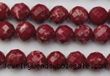 CDE2130 15.5 inches 6mm faceted round dyed sea sediment jasper beads