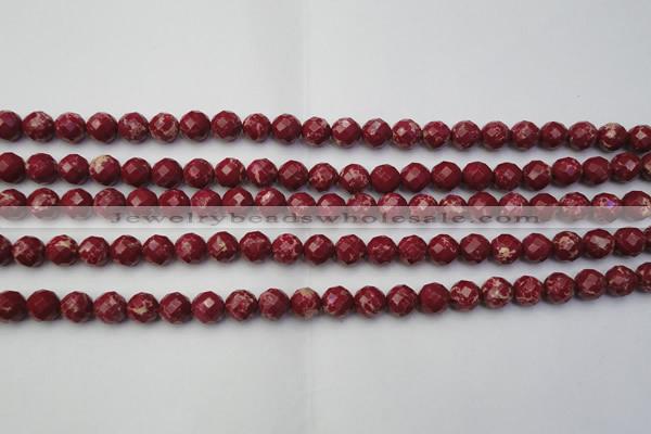 CDE2130 15.5 inches 6mm faceted round dyed sea sediment jasper beads