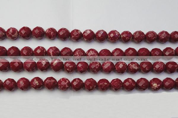 CDE2136 15.5 inches 18mm faceted round dyed sea sediment jasper beads