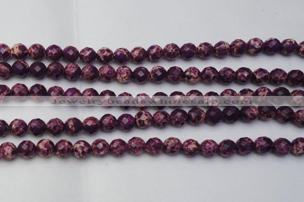 CDE2143 15.5 inches 12mm faceted round dyed sea sediment jasper beads