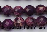 CDE2145 15.5 inches 16mm faceted round dyed sea sediment jasper beads