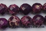 CDE2146 15.5 inches 18mm faceted round dyed sea sediment jasper beads