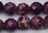 CDE2147 15.5 inches 20mm faceted round dyed sea sediment jasper beads