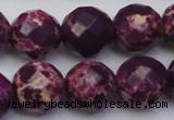 CDE2148 15.5 inches 22mm faceted round dyed sea sediment jasper beads