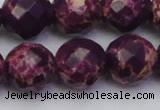 CDE2149 15.5 inches 24mm faceted round dyed sea sediment jasper beads