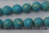 CDE2151 15.5 inches 8mm faceted round dyed sea sediment jasper beads