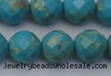 CDE2158 15.5 inches 22mm faceted round dyed sea sediment jasper beads