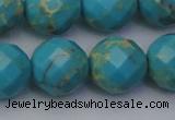 CDE2159 15.5 inches 24mm faceted round dyed sea sediment jasper beads