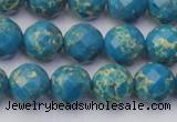 CDE2162 15.5 inches 10mm faceted round dyed sea sediment jasper beads