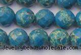 CDE2164 15.5 inches 14mm faceted round dyed sea sediment jasper beads