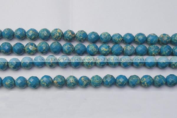 CDE2165 15.5 inches 16mm faceted round dyed sea sediment jasper beads