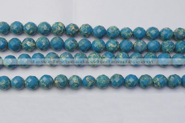 CDE2166 15.5 inches 18mm faceted round dyed sea sediment jasper beads