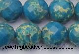 CDE2168 15.5 inches 22mm faceted round dyed sea sediment jasper beads