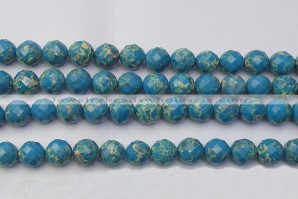 CDE2168 15.5 inches 22mm faceted round dyed sea sediment jasper beads