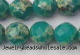 CDE2177 15.5 inches 20mm faceted round dyed sea sediment jasper beads