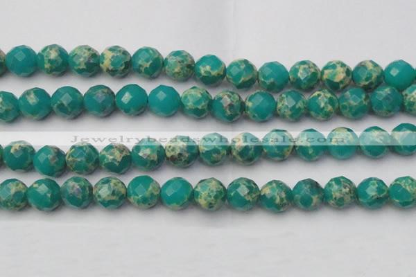 CDE2177 15.5 inches 20mm faceted round dyed sea sediment jasper beads