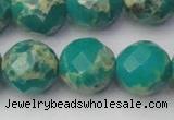 CDE2178 15.5 inches 22mm faceted round dyed sea sediment jasper beads